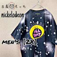 P104【nickelodeon】半袖プリントタイダイTシャツ【メンズ2X】黒