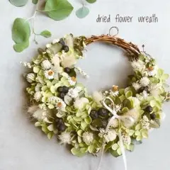 ドライフラワー アナベル 小花のハーフリース❁⃘*.゜