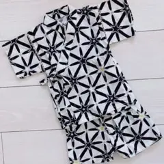 【くろわっさんすべべ】甚平 上下セット （サイズ80cm）