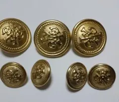 金色模様入りボタンセット 7個