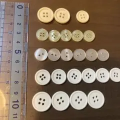 クリーム色　黄色　ボタンセット