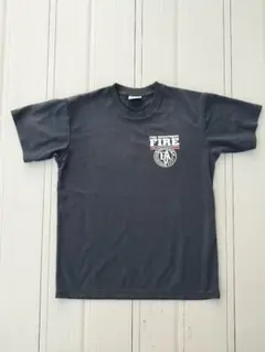 Lサイズ　消防 Tシャツ ネイビー　エンブレム　救助隊　救急隊