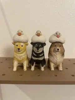 【ガチャ】あかねの木彫り アヒルと犬　3種