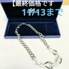【美品です】SWAROVSKI スワロフスキー ホワイト✕シルバー ネックレス