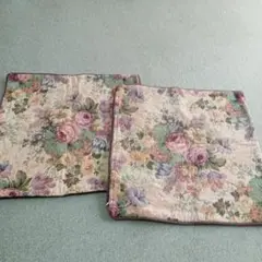 フラワー柄クッションカバー 2枚セット