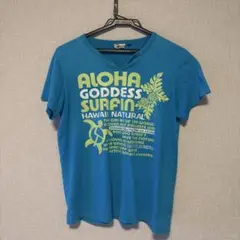 Aloha Goddess Surfin VネックTシャツ