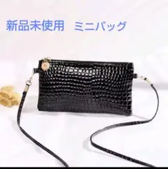 黒 クロコダイル風 ミニバッグ 新品 未使用