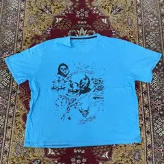 00s y2k アフリクション ドクロ Vネック Tシャツ グランジ