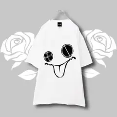 OVERSIZE MOCKING FACE CUTSEW【WHITE】