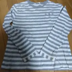 COMME CA FILLE 長袖カットソー グレーとホワイト