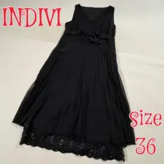 INDIVI ノースリーブワンピース　ブラック　36　日本製