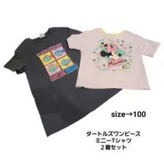 ミニーマウス タートルズ Tシャツ ワンピース2着セット size100