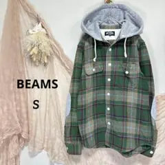 ビームス BEAMS 【S】 ドッキングジャケット フード付き チェックシャツ