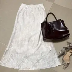 【新品】earth music&ecology ロングスカート花柄レース　フリー