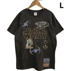 公式 スター ウォーズ 半袖 Tシャツ 刺繍 ブラック L