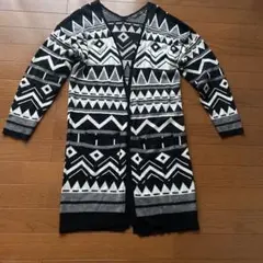 ロングカーディガン⭐︎幾何学模様柄⭐︎レディースM