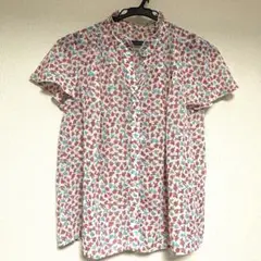 フラワー　スタンドフリルカラー　ブラウス　テチチ　ビス