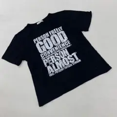 mouvoir プリントTシャツ 半袖 英字ロゴ ブラック 3L カジュアル