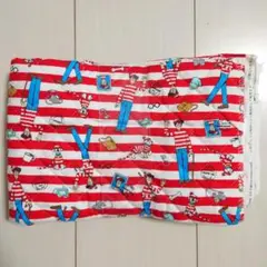 【新品】キルト生地 ウォーリーを探せ 赤