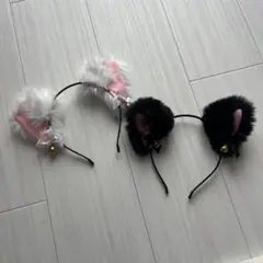 猫 カチューシャ 白 黒