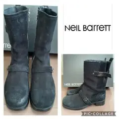 定価8万‼️ Neil Barrett ハイバイカーブーツ 27cm 黒スウェード