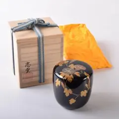 Ｐ４８１　香合　『多田忠雲作』『木製』『螺鈿細工』『蔦蒔絵』　共箱　茶道具 P481 香合 『多田忠雲作』『木製』『螺鈿細工』『蔦蒔絵