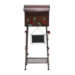 ♓アンティーク調 メールボックス ■ローズ横型 ブラウン 軽量5.5kg