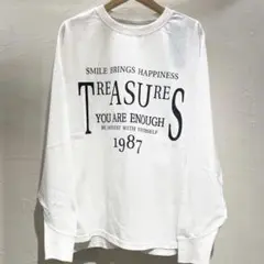 HUNCH ホワイト 長袖 Tシャツ プリントデザイン