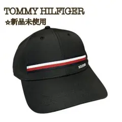 【新品】TOMMY HILFIGER ベースボールキャップ　刺繍トリコ　黒　帽子