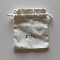 DIOR ホワイト 巾着袋(中身なし)