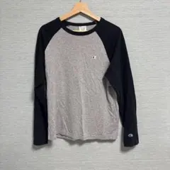 Champion 長袖Tシャツ M グレー/ブラック