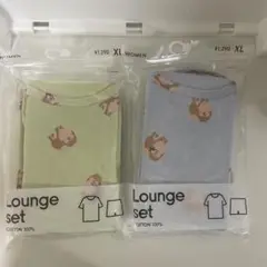 新品 GU ラウンジセット XL コットンカラー　犬柄 綿100% ドッグ