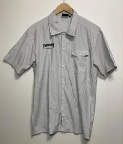 THRASHER(スラッシャー) 半袖 ストライプ ワークシャツ Lサイズ