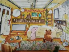 水彩画 インテリアイラストセット