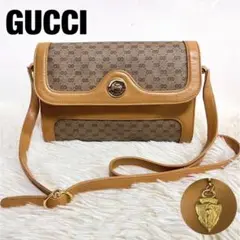 希少 美品✨オールドグッチ ショルダーバッグ マイクロGG クレストチャーム