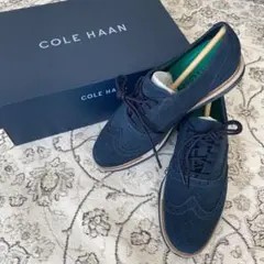 COLE HAAN ゴートスエード ウィングチップ レースアップシューズ