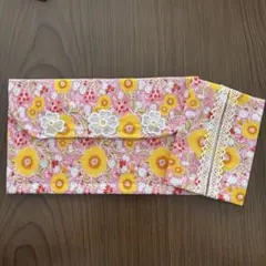 仕切りポーチとポケットティッシュカバー2点セット(花柄)