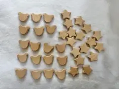 木製ビーズ 星 スター クマ まとめ売り