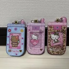 ハローキティ　スライドガラケーキーホルダー　全3種セット