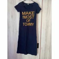 MAKE THE MOST OF TOMMY ロングワンピース 半袖 ネイビー