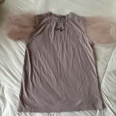 ALGY ダスティピンク　チュールスリーブ Tシャツ