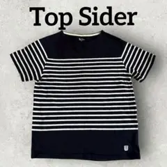 Top Sider ボーダー半袖Tシャツ カットソー カジュアル (M)ネイビー