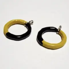 漆塗り　黄×黒パーツ（ハンドメイド019）