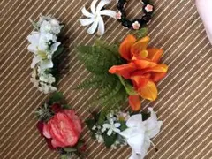 フラダンス　髪飾りなど小物6点セット