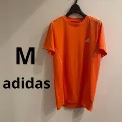 adidas オレンジ Tシャツ　ジャージ　スポーツ　シンプル