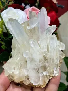 ◆超強いパワー天然水晶クラスターYTHB86B6/74B58A