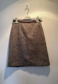 マルニ MARNI スカート 茶色 膝丈 リボン クリーニング済み 定価15万