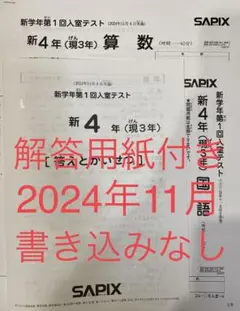 サピックス 新4年 11月入室テスト 2024年