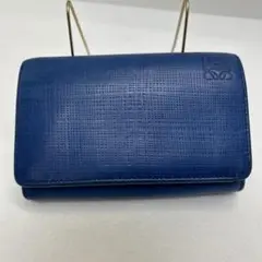 ロエベ 折り財布 ブルー