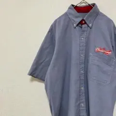 Budweiser バドワイザー 半袖 ボタンダウン シャツ 刺繍ロゴ 古着